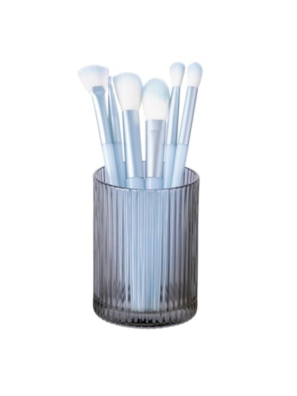 DASITON Thickened Glass Makeup Brush Holder Organizer Retro Striped